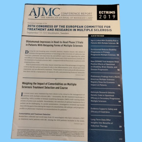 AJM American Journal Managed Care Conference Report 2019 MS Multiple Sclerosis - Picture 1 of 2